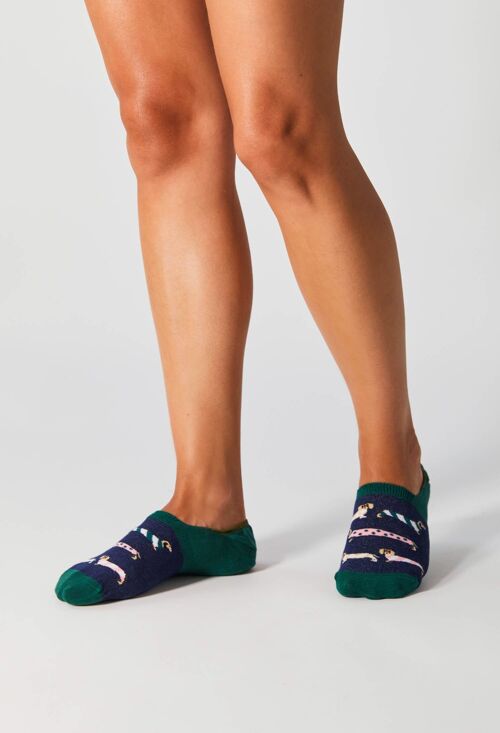 BePets Blue - 100% Organic Cotton No-Show Socks