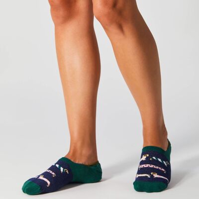 BePets Blue - 100% Organic Cotton No-Show Socks