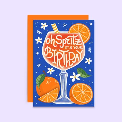 Spritz It's Your Birthday | Aperol Cocktail Birthday Card | For Her