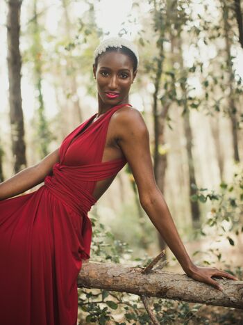 ROBE MAXI BORDEAUX - CURVY TAILLE 4