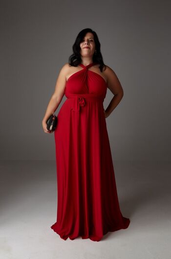 ROBE MAXI BORDEAUX - CURVY TAILLE 6