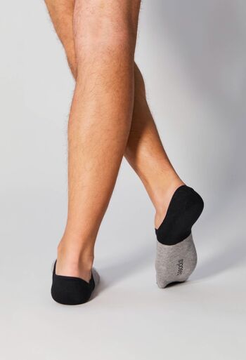 BePig Gris - Chaussettes invisibles 100 % coton biologique 3