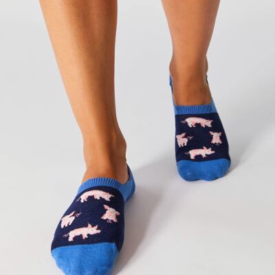 BePig Blue – No-Show-Socken aus 100 % Bio-Baumwolle