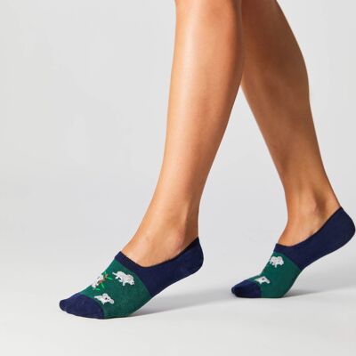 BeKoala Green - Chaussettes invisibles 100 % coton biologique