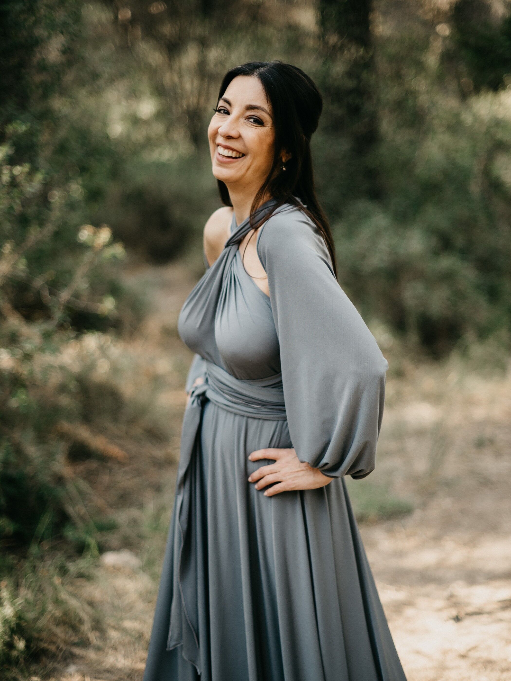 MAXI ABITO ARGENTO - TAGLIA CURVY