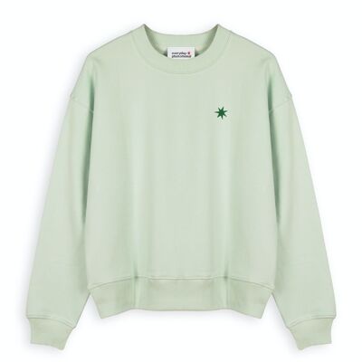 Jersey de algodón orgánico con estrellas verde menta