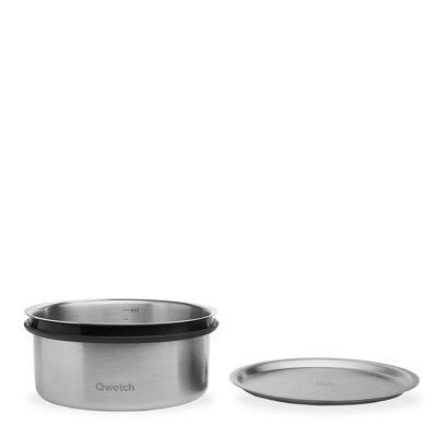 Take-away box, stainless steel/black - 900 ml