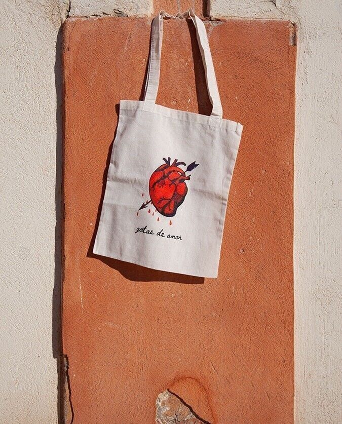 Borsa serigrafata di cultura popolare - gotas de amor