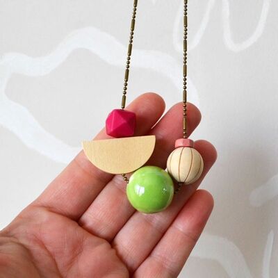 Green moon necklace