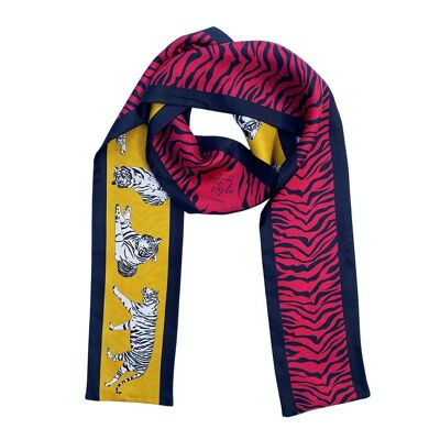 'Roar Fashion' skinny silk scarf