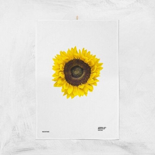 Torchon,solaire, coton, fleur, modèle Sun Flower