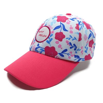 Children's cap "Small Melon" - Pink flowers