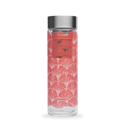 Service à thé en verre Gingko, Tea2Go Rouge - 430 ml