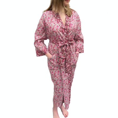 Tessuto Liberty Kimono Papavero Foresta Rosa