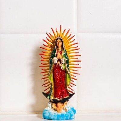 Estatua Virgen de Guadalupe resina - 15cm clásica