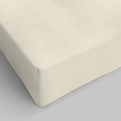 Drap Housse Pur Coton Simple Beige