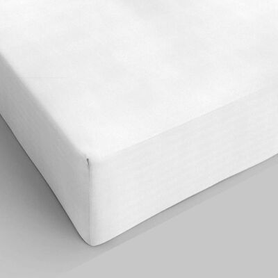 Fitted sheet in pure white double cotton