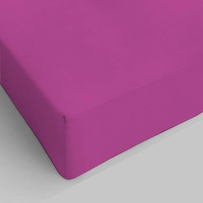 Fuchsia double bed sheet with corners in pure cotton