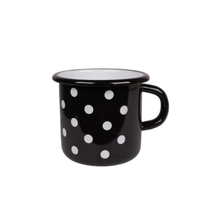Enamel mug Polka dot black 0,4L Isabelle Rose