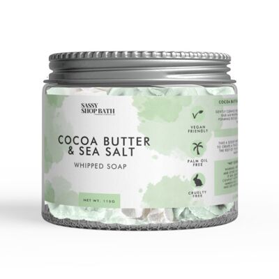 Cocoa Butter & Sea Salt - Whipped Soap - Glass Jar