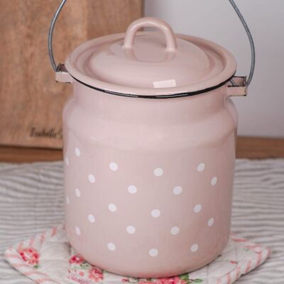 Emaille-Milchkanne Polka Dot Pink 3,3 L Isabelle Rose