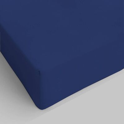 Drap-housse simple pur coton bleu nuit