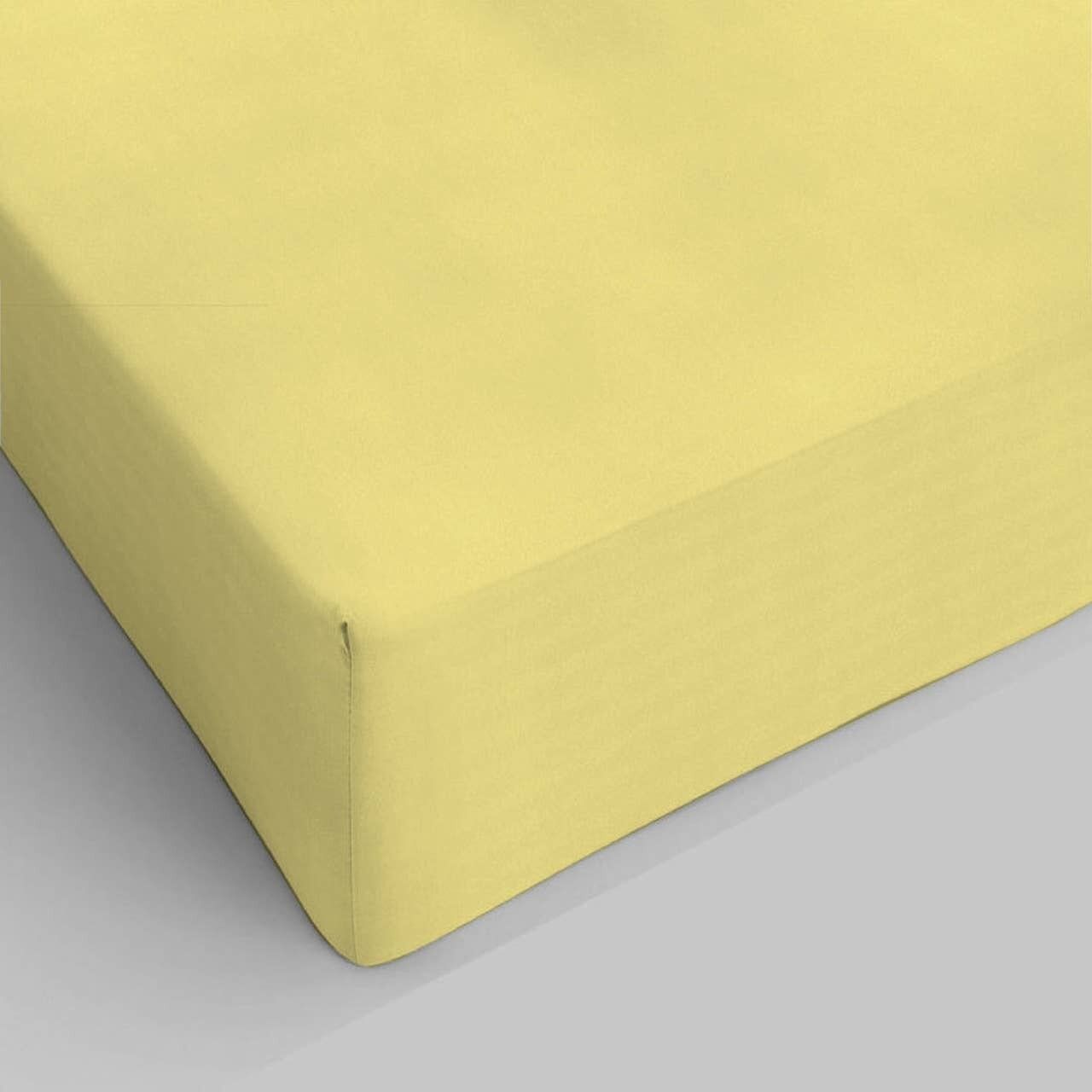Bottom sheet with pure yellow single cotton corners