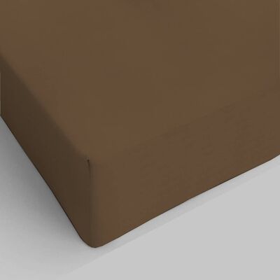 Fitted Sheet Pure Cotton Single Brown