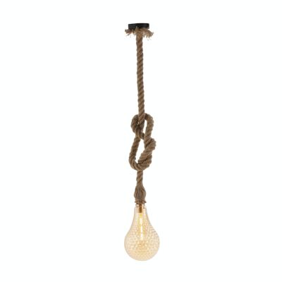CEILING LAMP 16X16X25/175 GLASS/NATURAL ROPE WITH BULB TH1142000