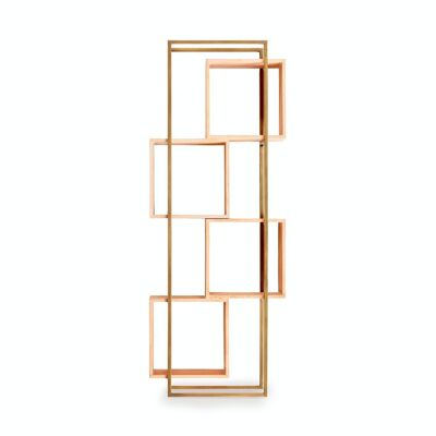 SHELF 48X20X125 GOLDEN METAL/NATURAL WOOD TH1333800