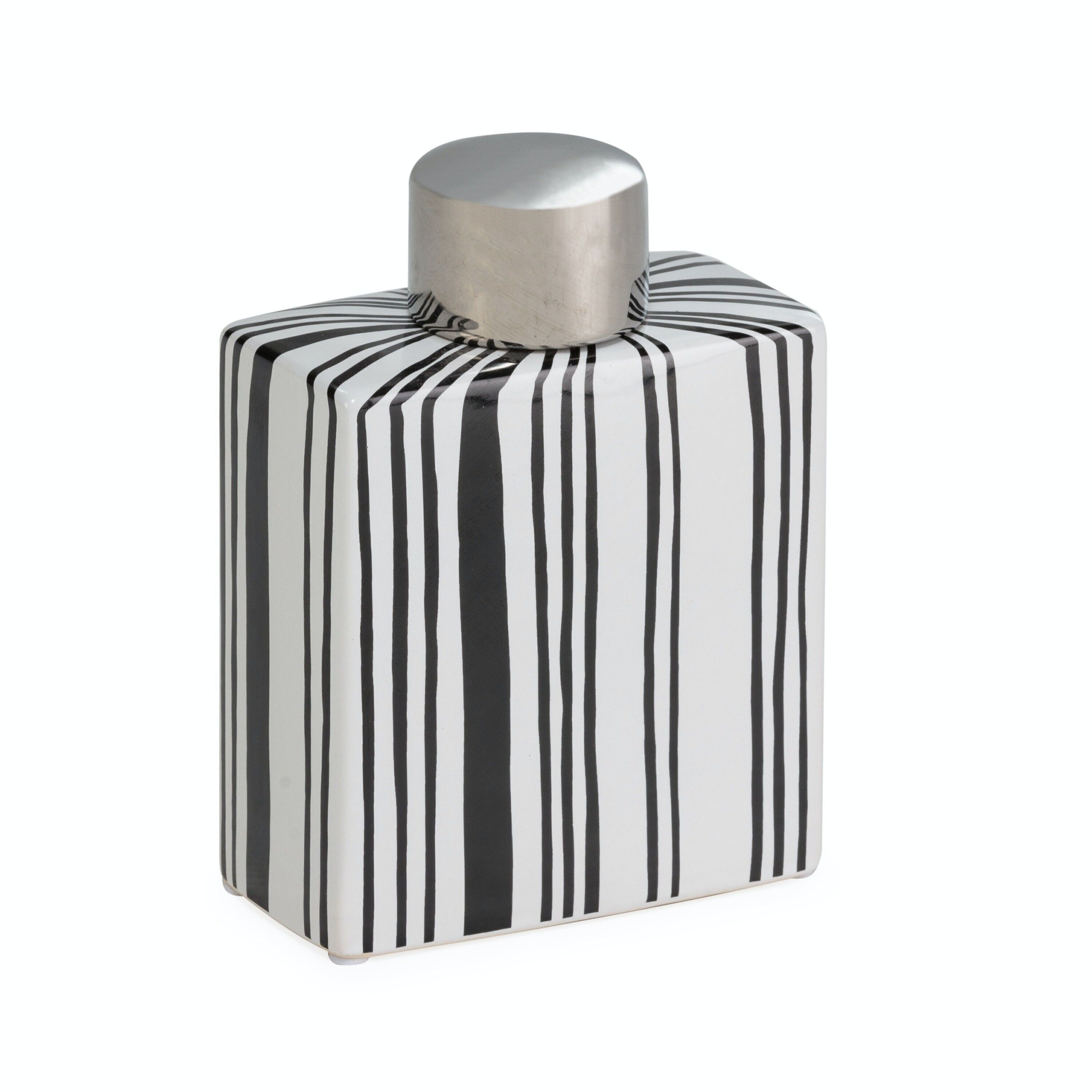 TIBOR 14X7X19 CERAMICA BIANCO/NERO/ARGENTO TH1990900