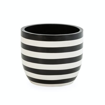 FLOWER POT 56X56X47 FIBER CEMENT WHITE/BLACK TH2081400