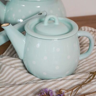 Enamel teapot Polka dot blue 1L Isabelle Rose