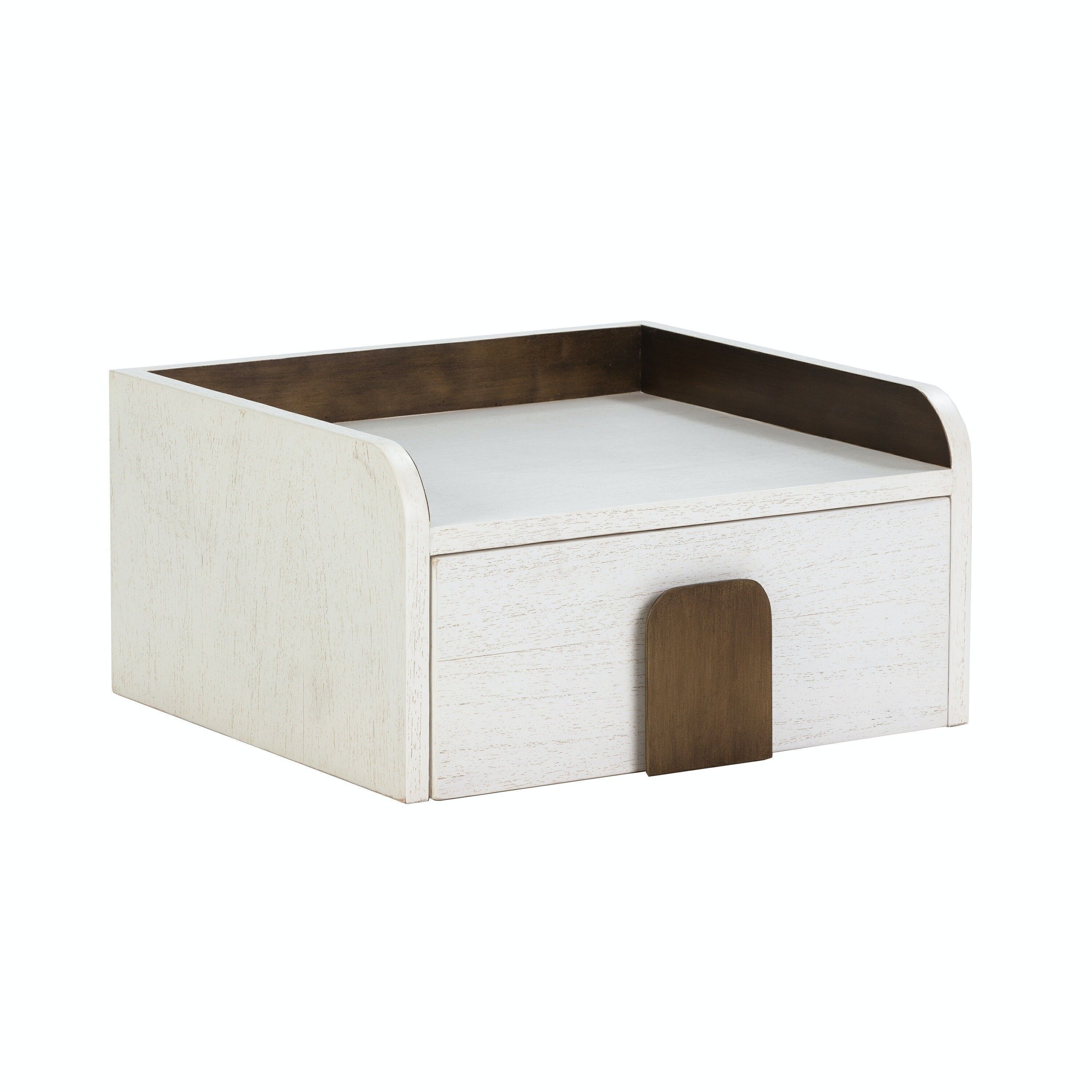 COMODINO 46X41X24 LEGNO BIANCO/METALLO ORO TH2651121