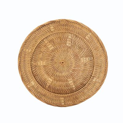 DECORATIVE PLATE 50X3X50 WHITE RATTAN TH2703002