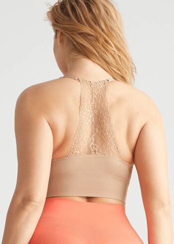 Bralette sans doublure ultralégère sans coutures avec dos en dentelle 16