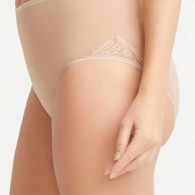 Slip galbant ultraléger sans couture avec empiècement en dentelle