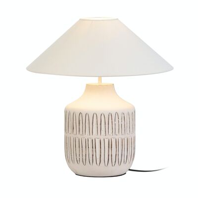TABLE LAMP 25X25X42 WHITE WOOD WITHOUT SHADE TH6186200