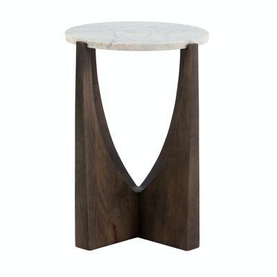 AUXILIARY TABLE 45X45X62 WOOD/MARBLE - BROWN/WHITE TH6662800 NO11
