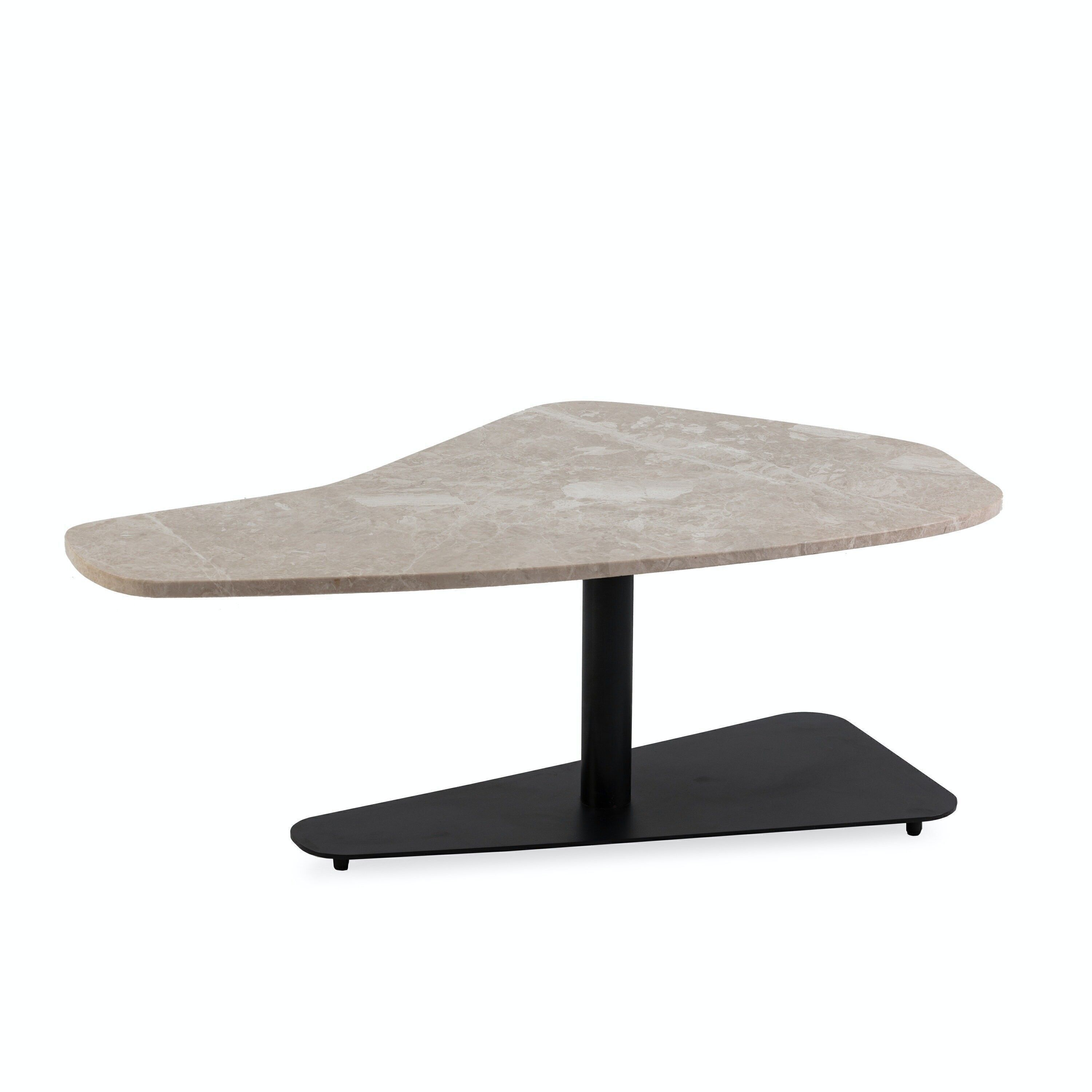 TAVOLINO BASSO 92X55X36 METALLO NERO/MARMO AVORIO TH6663400