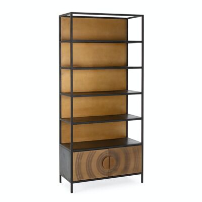 ETAGERE 91X43X203 METAL DORE/NOIR TH6665600