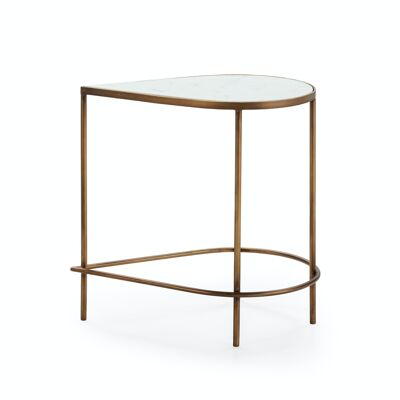 SIDE TABLE 60X40X60 WHITE MARBLE/GOLDEN METAL TH6959800