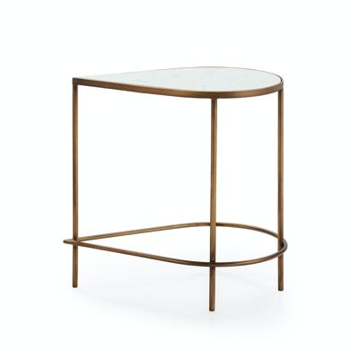 MESA AUXILIAR 60X40X60 MARMOL BLANCO/METAL DORADO TH6959800