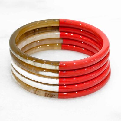 Bracelet coloré en corne véritable - Couleur 3556C
