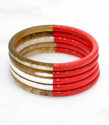 Bracelet coloré en corne véritable - Couleur 3556C 1