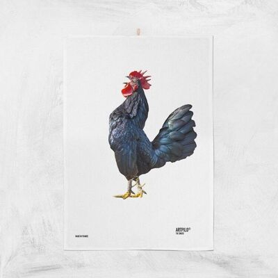 Tea towel, country spirit, rooster, 100% cotton, The Singer model