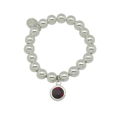 Bracciale elastico in cristallo Sw rosso