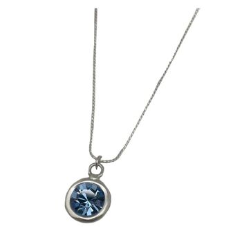 Collier pendentif cristal Sw bleu 3