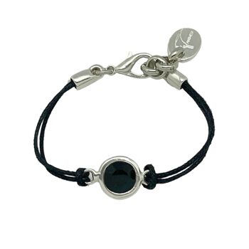 Bracelet SW cordon noir et verre 1