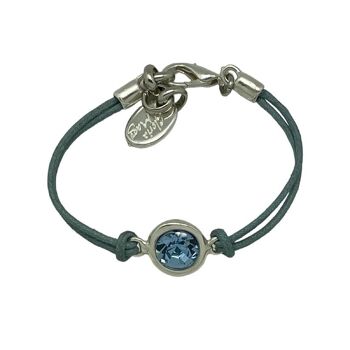 Bracelet SW cordon bleu et cristal 1
